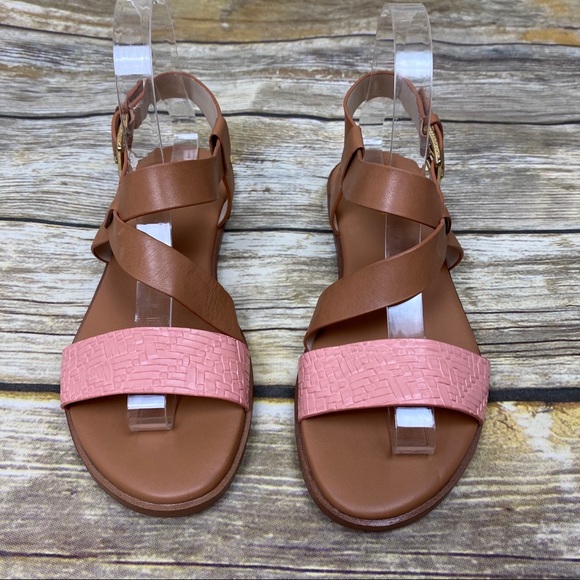 Cole Haan Shoes - Cole Haan Tan/Pink Findra Strappy Flat Sandals, 6